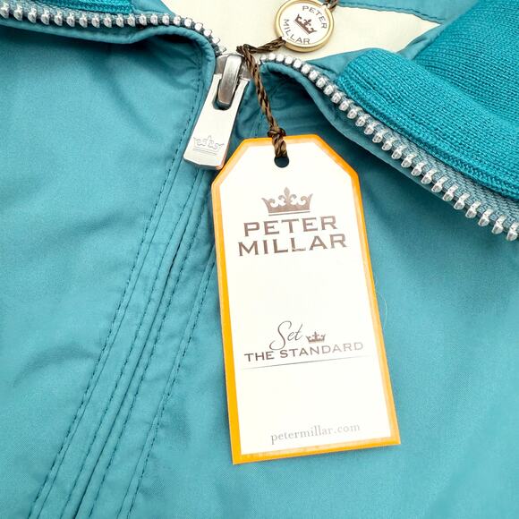 Peter Millar Full Zip Windbreaker Jacket XL Teal Blue Lightweight NEW - Picture 8 of 14